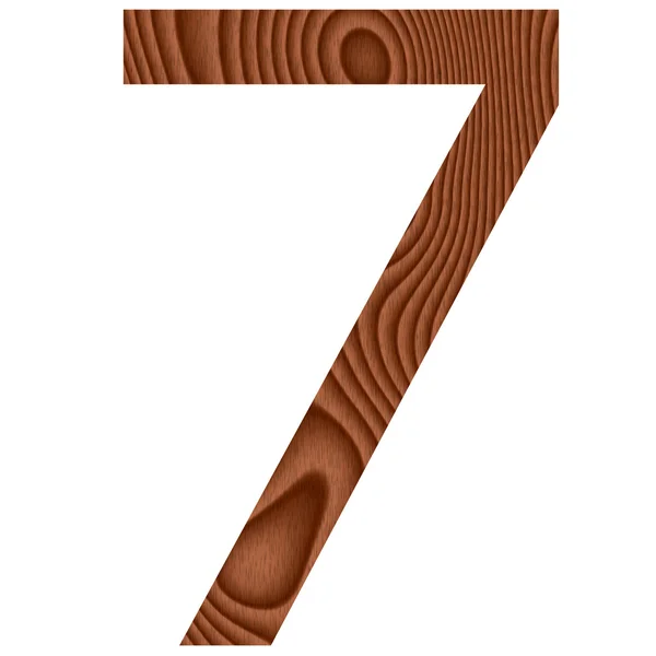 Drewniane numer 7 — Zdjęcie stockowe