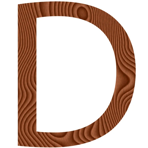 Вуден буква D — стоковое фото