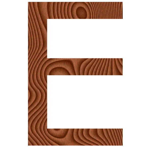 Letra de madera E —  Fotos de Stock