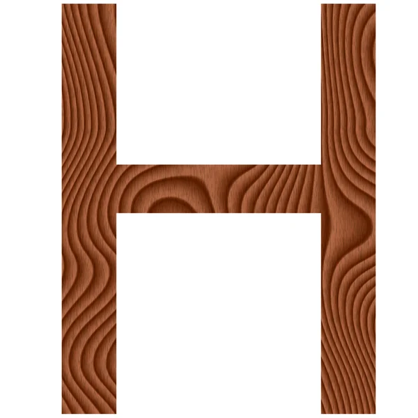 Carta de madeira H — Fotografia de Stock