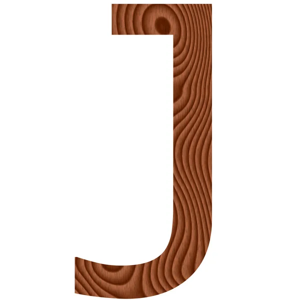 Carta de madeira J — Fotografia de Stock