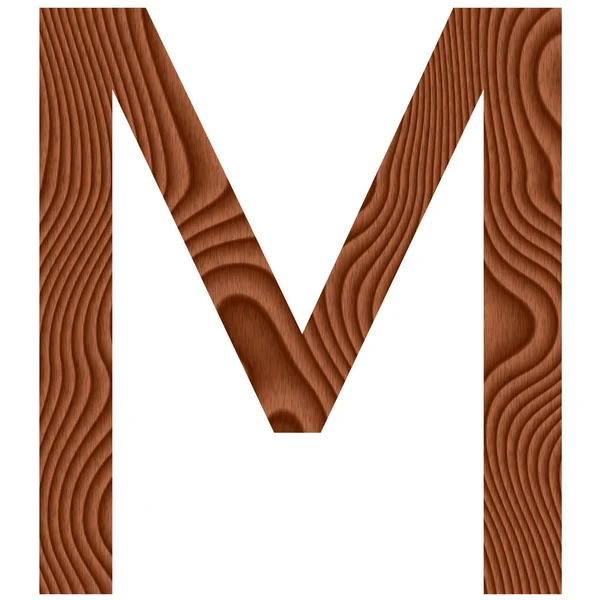 Вуден буква М — стоковое фото