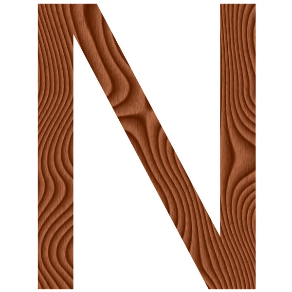 Drewniane literę n — Zdjęcie stockowe