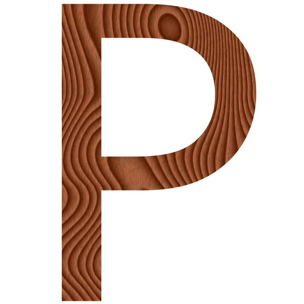 Trä bokstaven p — Stockfoto