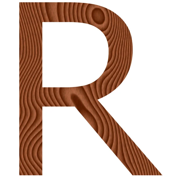 Dřevěné velké písmeno r — Stock fotografie