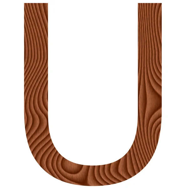 Дерев'яні літера U — стокове фото