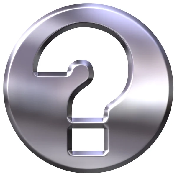 3D Silver Question Sign — Stock Photo, Image