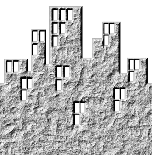 3D taş binalar — Stok fotoğraf