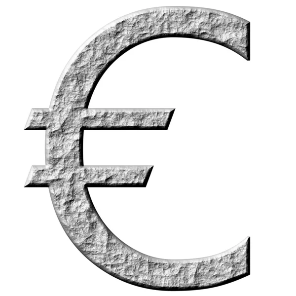 Símbolo de piedra 3D Euro — Foto de Stock