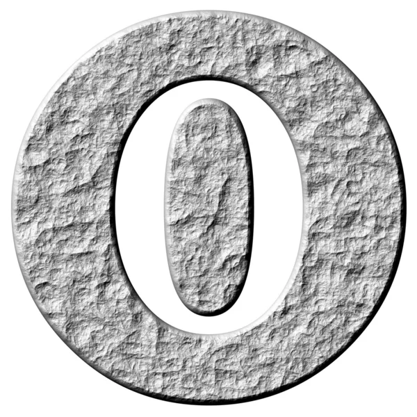3D πέτρα πλαισιωμένο αριθμός 0 — Φωτογραφία Αρχείου