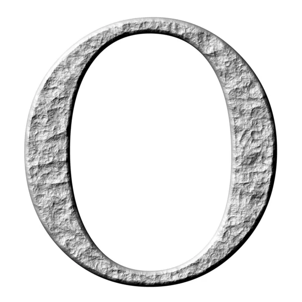 3D πέτρα Ελληνικό γράμμα Όμικρον — Φωτογραφία Αρχείου