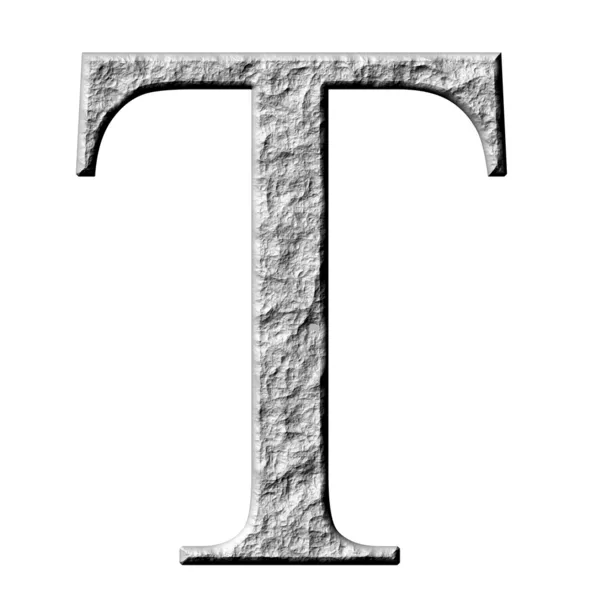 3D taş Yunanca harf tau — Stok fotoğraf