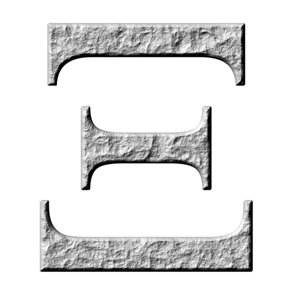 Letra griega piedra 3D Xi —  Fotos de Stock