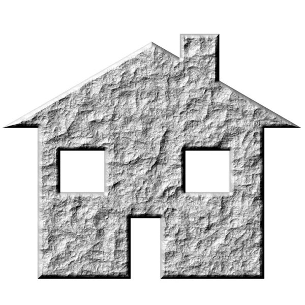 3D-stenen huis — Stockfoto