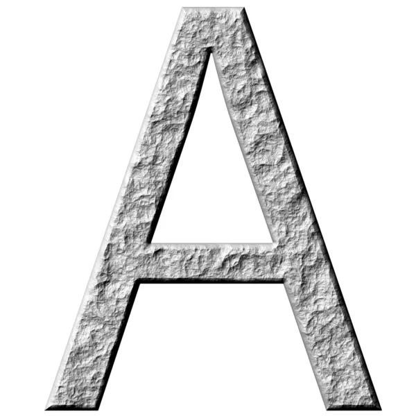 3D кам'яна літера А — стокове фото