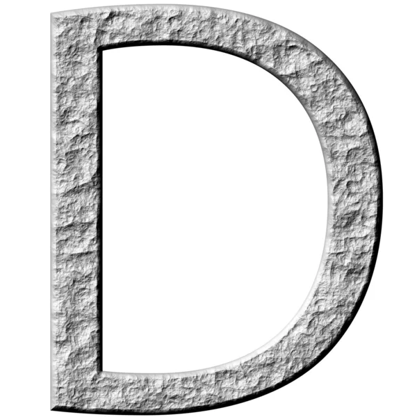 3D Pedra letra D — Fotografia de Stock
