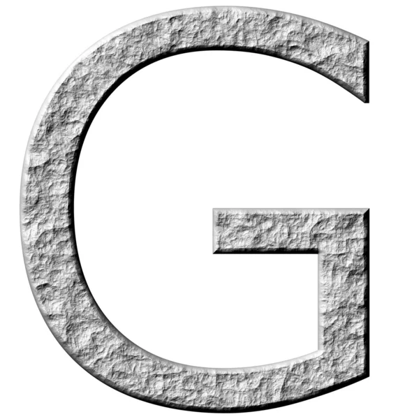 Letra de piedra 3D G —  Fotos de Stock