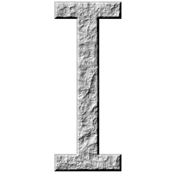 3D Кам'яна літера I — стокове фото