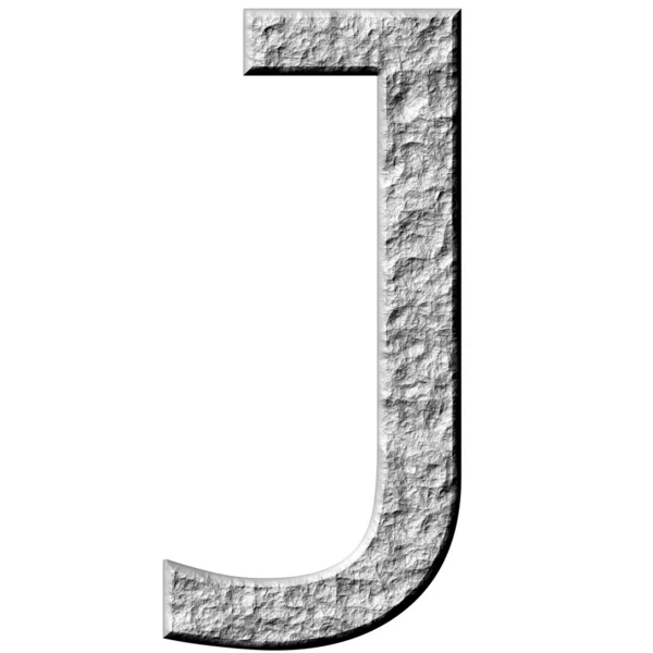 3D Stone Letter J — Fotografie, imagine de stoc