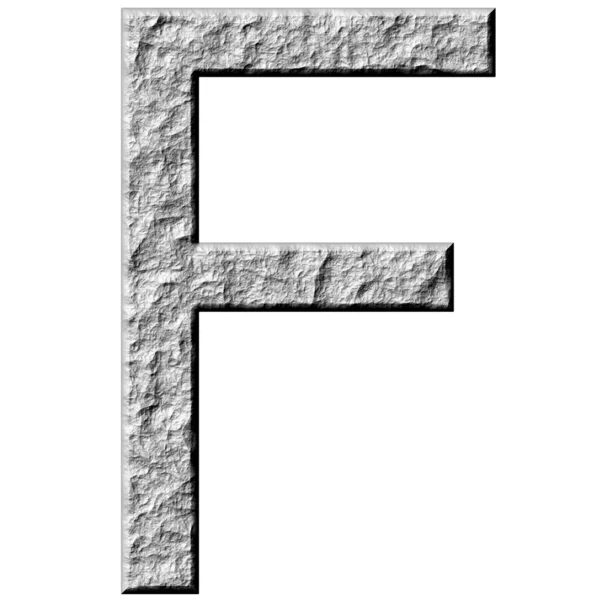 Letra de piedra 3D F —  Fotos de Stock
