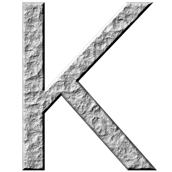 3D кам'яна літера K — стокове фото