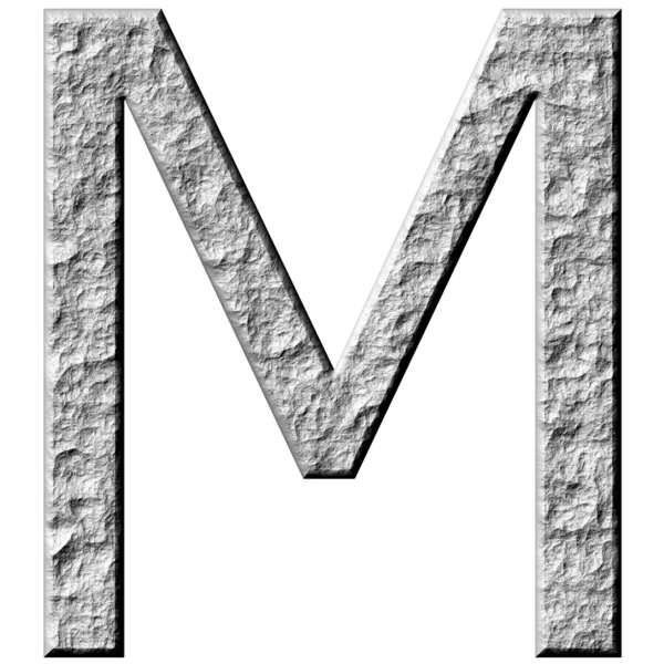 3D kámen písmeno m — Stock fotografie