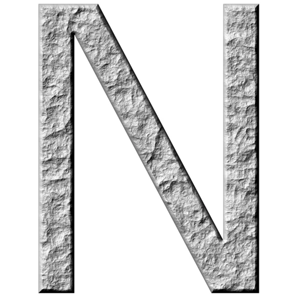 3D kő betű n — Stock Fotó