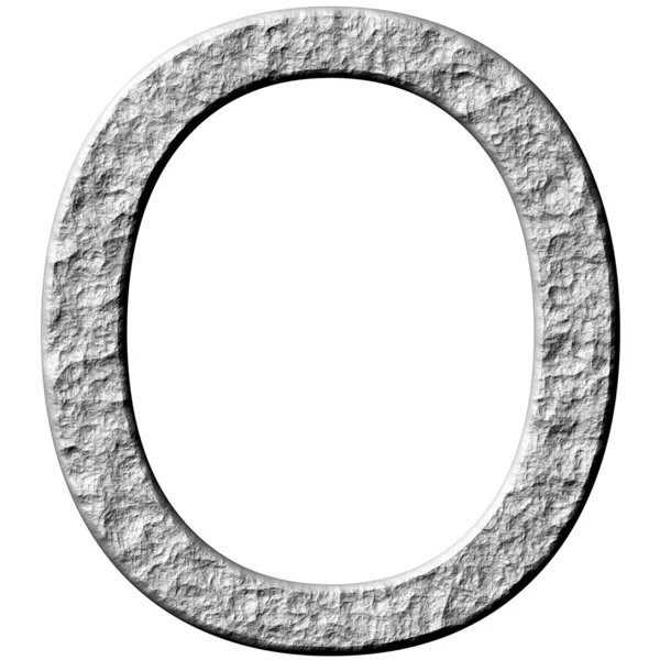 3D кам'яна літера O — стокове фото