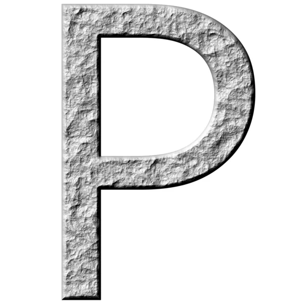 3d 石头字母 p — 图库照片