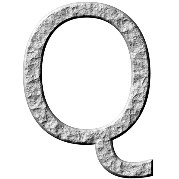 3D каменная буква Q — стоковое фото