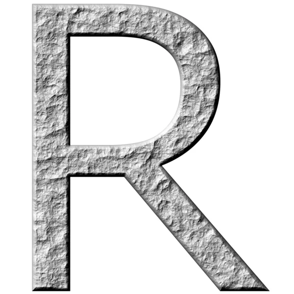 3D каменные буквы R — стоковое фото
