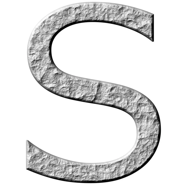 3D кам'яна літера S — стокове фото
