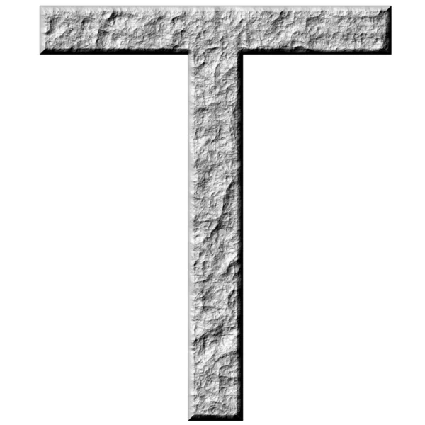 3D каменные буквы T — стоковое фото
