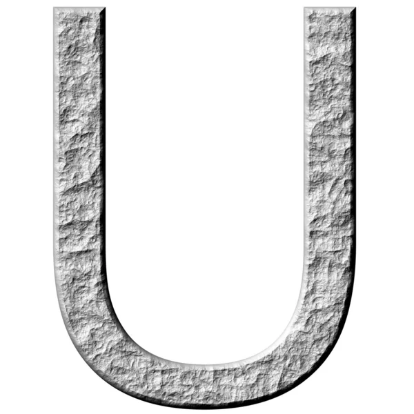 3D кам'яна літера U — стокове фото