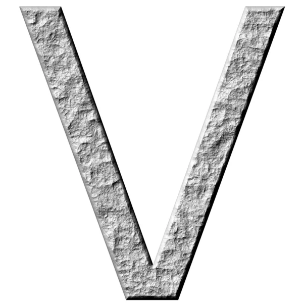 3D πέτρα γράμμα v — Φωτογραφία Αρχείου