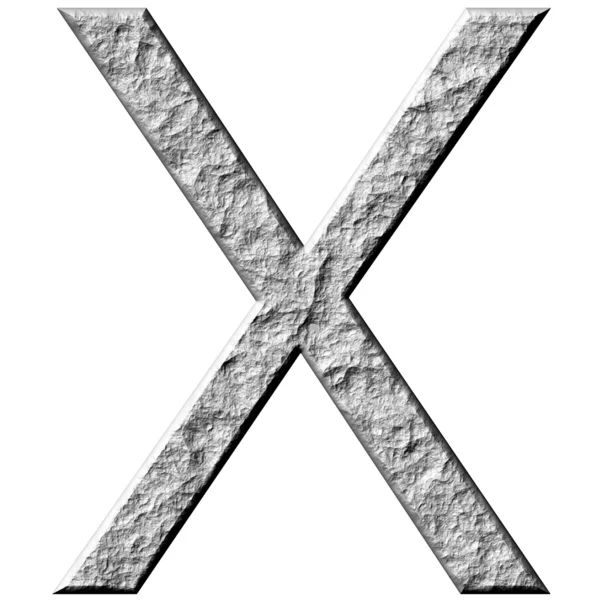 Letra de piedra 3D X — Foto de Stock