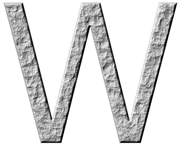 3D кам'яна літера W — стокове фото