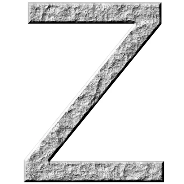 Letra de piedra 3D Z — Foto de Stock