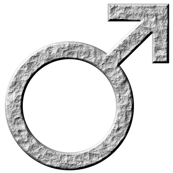 Símbolo masculino de piedra 3D — Foto de Stock