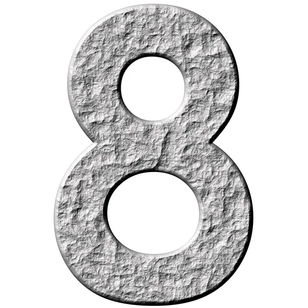 Kamień 3D numer osiem — Zdjęcie stockowe