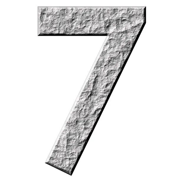 Pedra 3D Número Sete — Fotografia de Stock