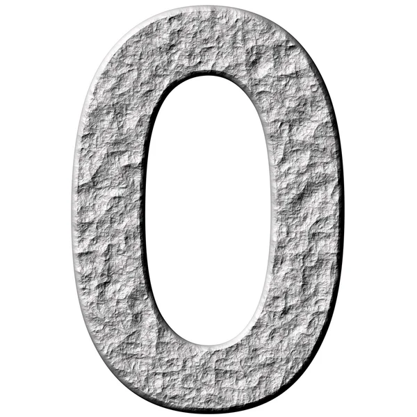 3D kamień liczba zero — Zdjęcie stockowe