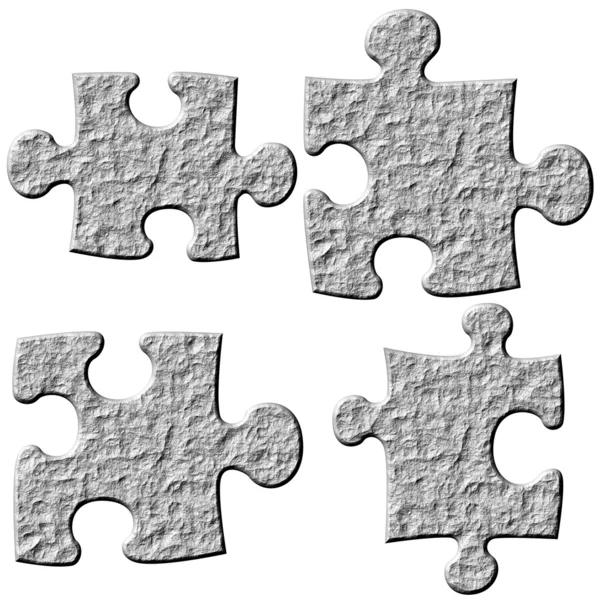 Pedaços de puzzle de pedra 3D — Fotografia de Stock