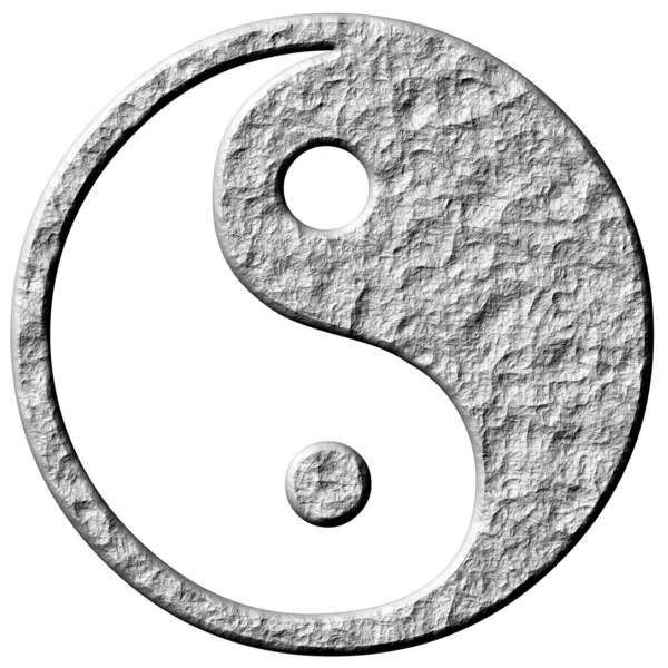 Símbolo de Tao de piedra 3D —  Fotos de Stock