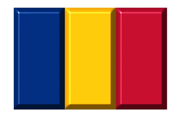 Tchad 3d flagga med realistiska proportioner — Stockfoto