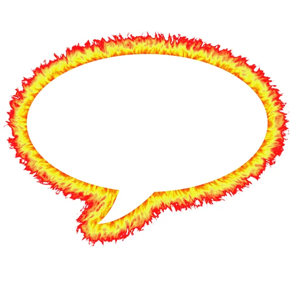 Ateşli anahatlı konuşma balonu — Stok fotoğraf