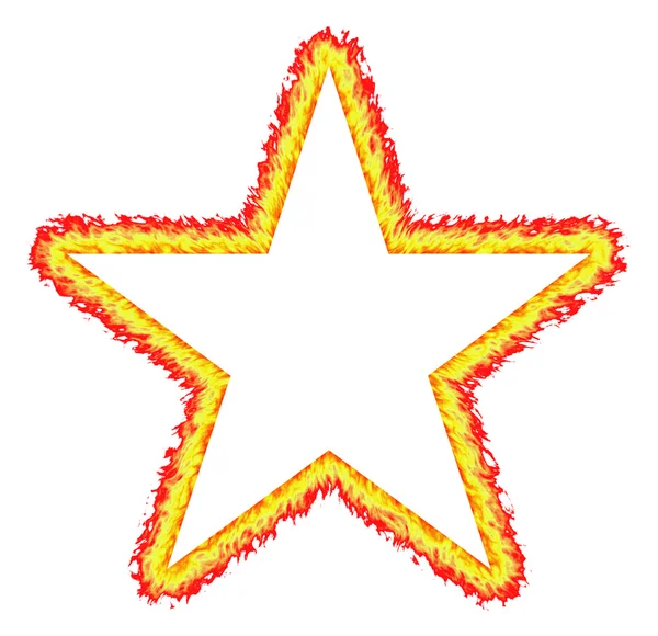 Estrela delineada pelo Fiery — Fotografia de Stock