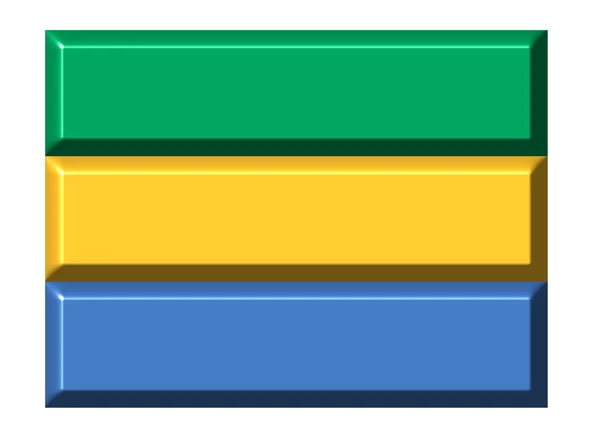 Gabão 3d bandeira com proporções realistas — Fotografia de Stock