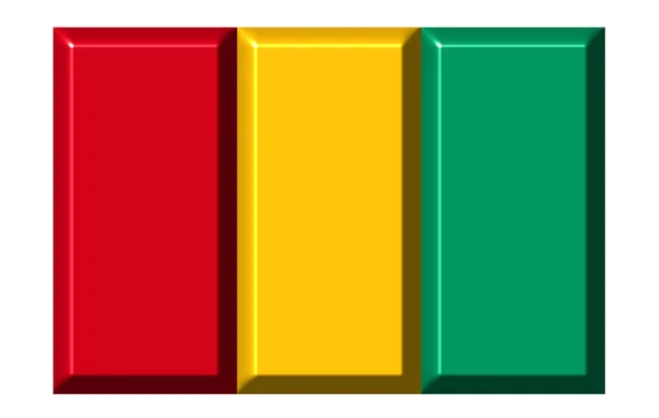 Bandeira da Guiné 3d — Fotografia de Stock