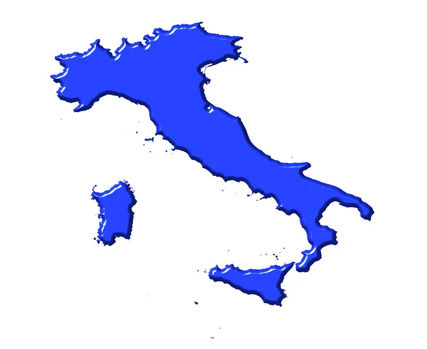 意大利 3d 地图与民族色彩 — 图库照片